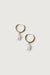 Zirconia hoops with pearl drop in gold — main image