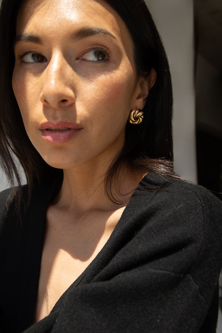 ABSTRACT KNOT EARRING in Gold — alternate angle