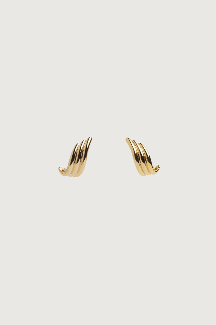 WAVY HOOP EARRING in Gold — alternate angle