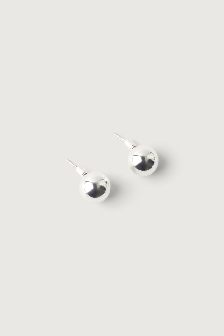 LARGE BALL EARRING in Silver — alternate angle
