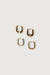 Square huggie earring set in gold — main image