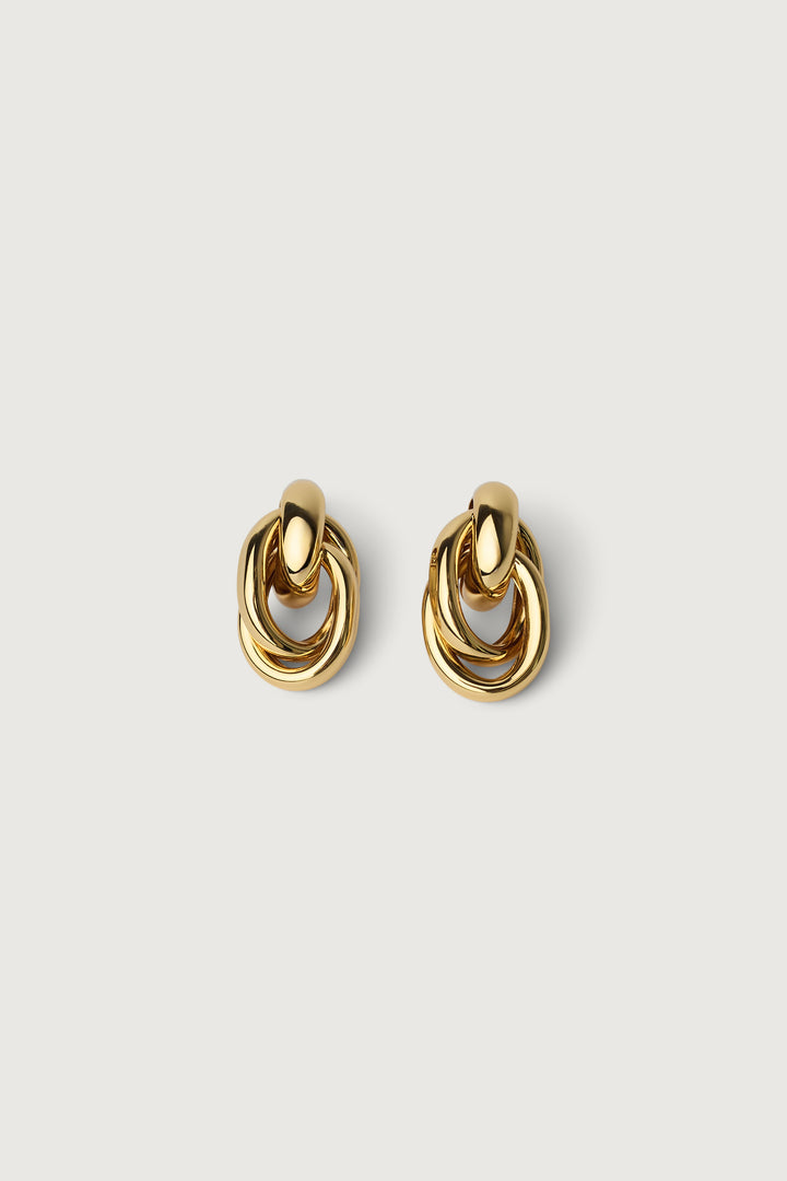 INTERLOCKING RING EARRINGS in Gold — alternate angle