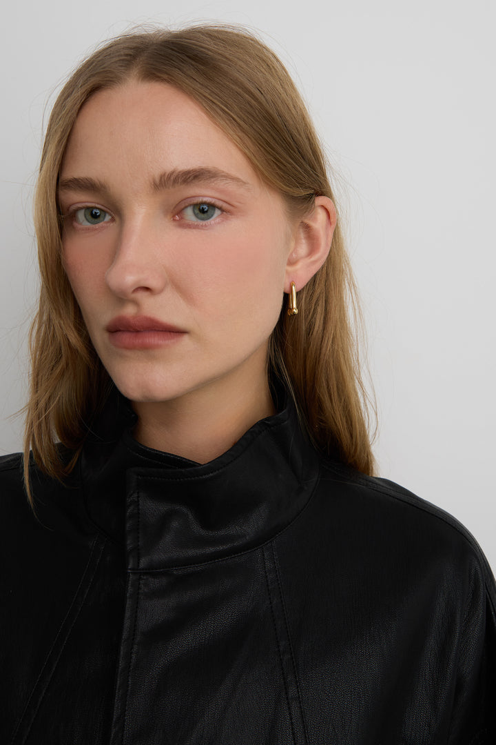 BALL LINK HOOP EARRINGS in Gold — alternate angle