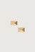 Ridged stud earrings in gold — main image