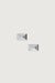 Ridged stud earrings in silver — main image