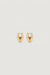 Elongated disc earrings in gold — main image