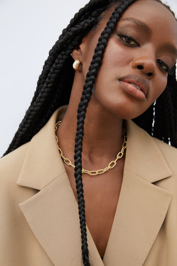 BUNDLED WIRES HOOPS in Gold — alternate angle