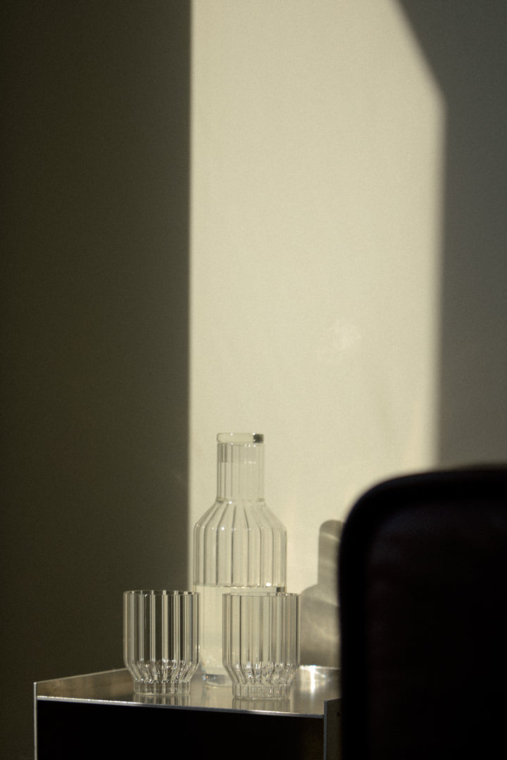 FLUTED TUMBLER GLASSES, SET OF 2 in Clear — alternate angle