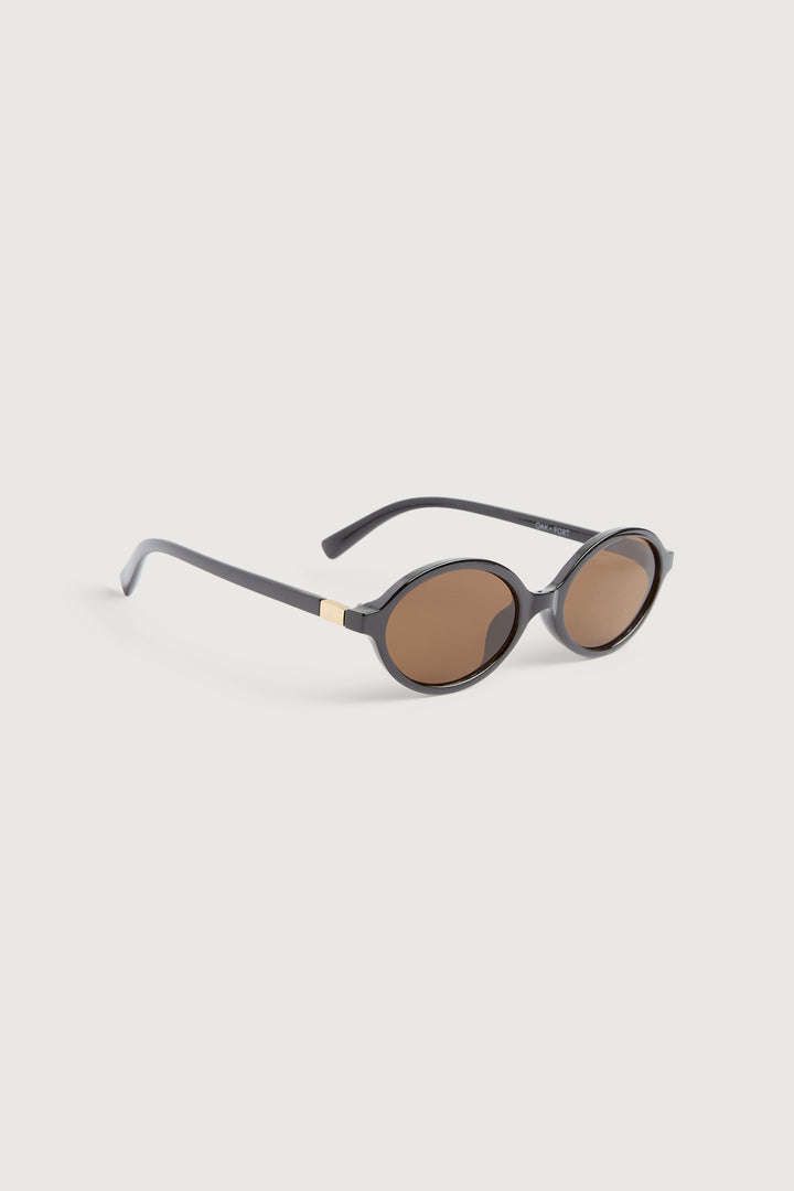 OVAL SUNGLASSES in Black Brown — alternate angle