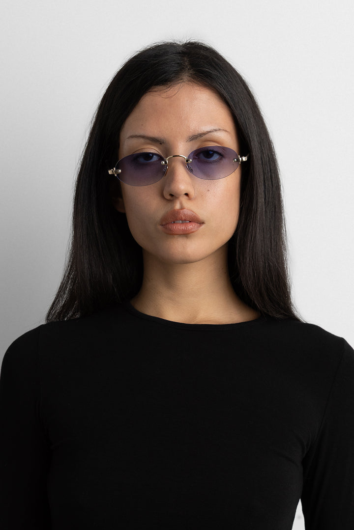 OVAL FRAMELESS SUNGLASSES