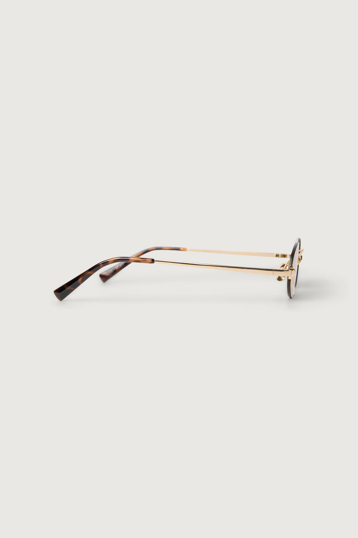 OVAL FRAMELESS SUNGLASSES in Gold Soft Mist — alternate angle