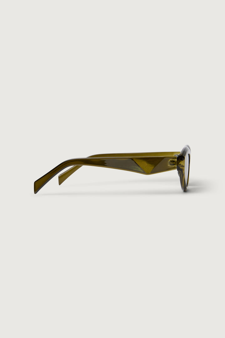 CAT EYE SUNGLASSES in Olive Green — alternate angle