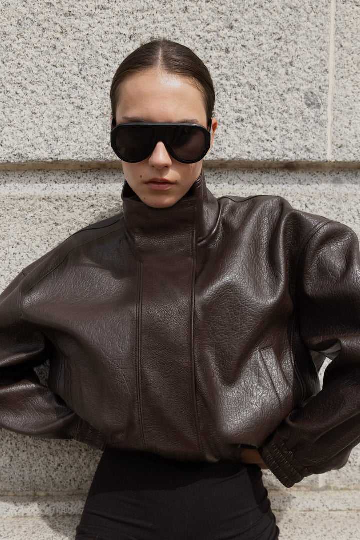 OVERSIZED AVIATOR SUNGLASSES in Black Black — alternate angle