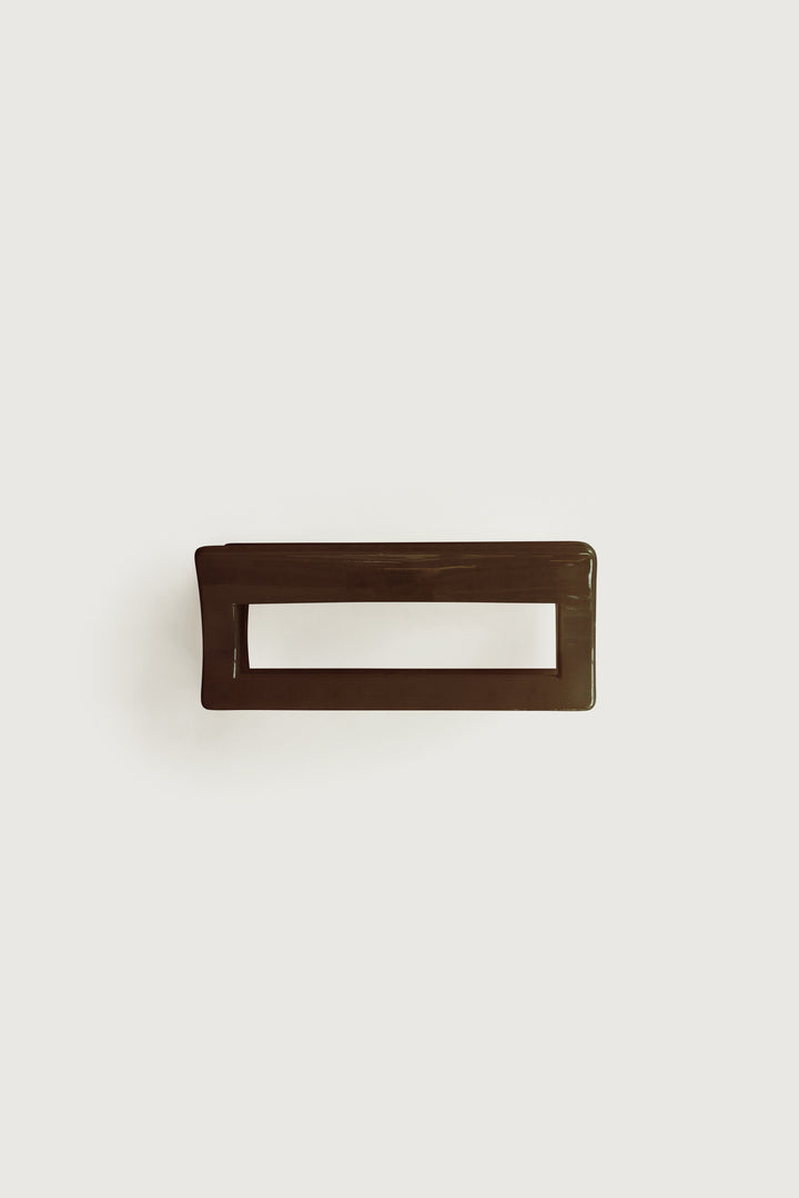 RECTANGULAR HAIR CLIP in Chocolate Fondant — alternate angle