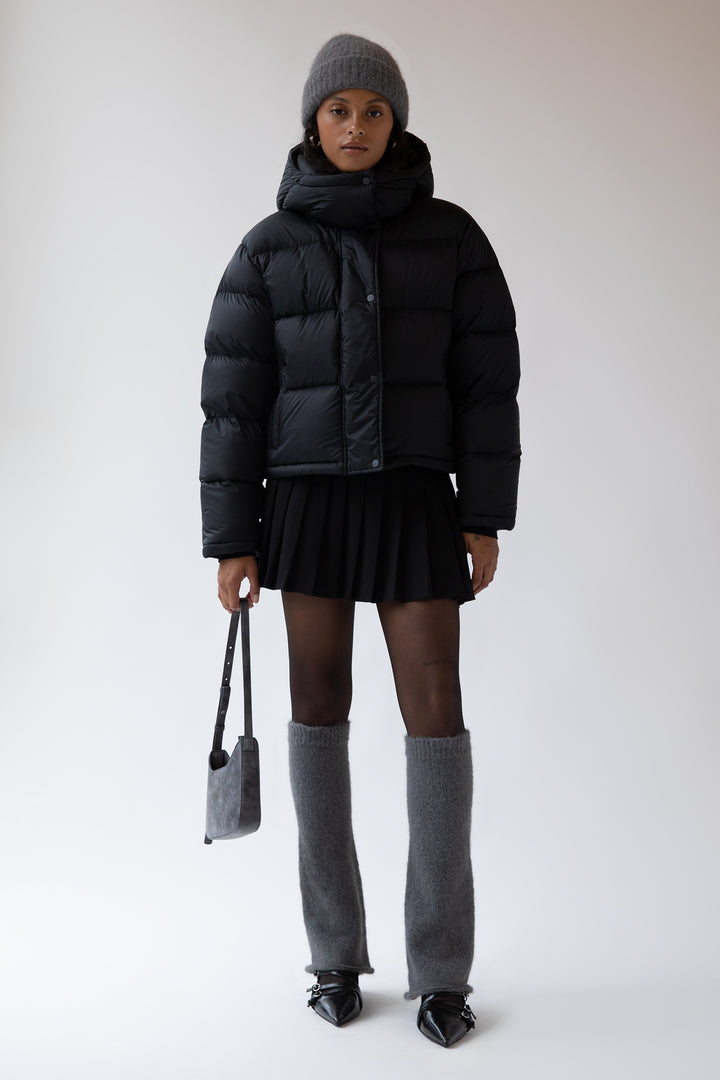 WOOL BLEND RIBBED BEANIE in Lava Smoke — alternate angle