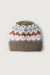 Fair isle pattern beanie in brown mix — main image