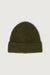Fuzzy ribbed knit beanie in heather olive — main image