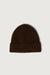 Fuzzy ribbed knit beanie in truffle brown — main image