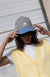 Good day sunshine gingham hat in gray — main image