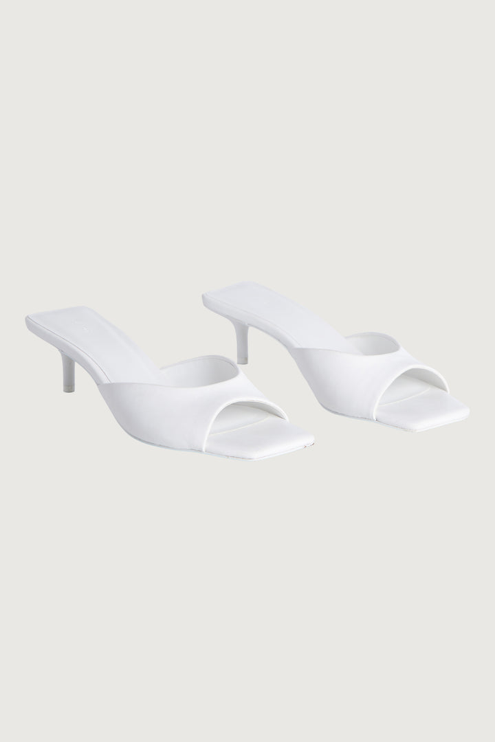 HEELED MULE in White — alternate angle