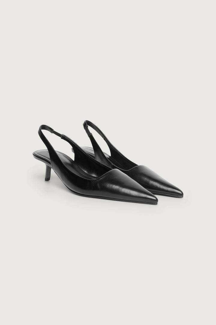 POINTED TOE SLING BACK KITTEN HEEL