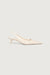 Pointed toe sling back kitten heel in polished cream — main image