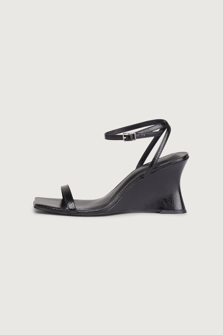 STRAPPY WEDGE SANDAL in Black — alternate angle