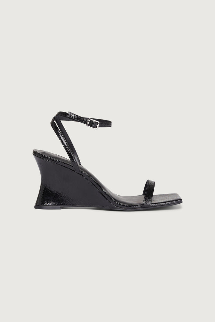 STRAPPY WEDGE SANDAL in Black — alternate angle