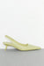 Sling back pointed kitten heel in pale green — main image