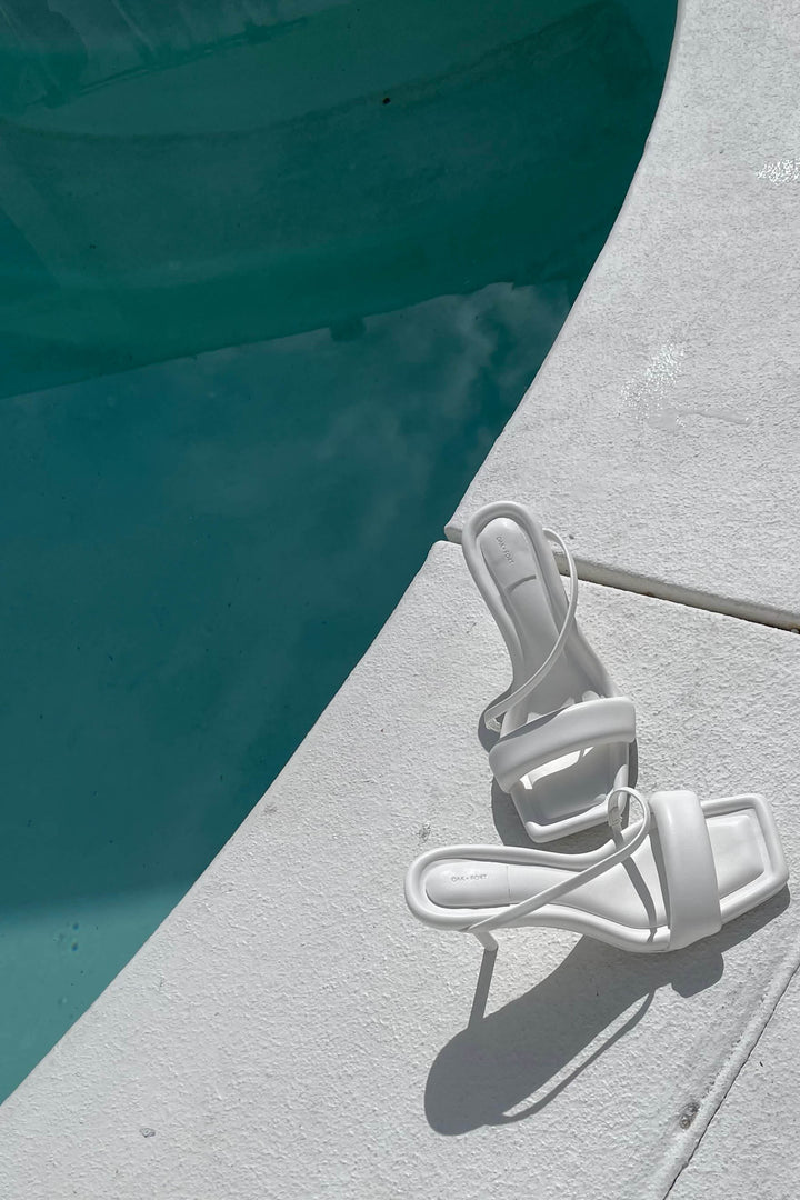 STRAPPY PADDED HEEL in White — alternate angle