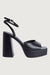 Platform open toe heel in black — main image