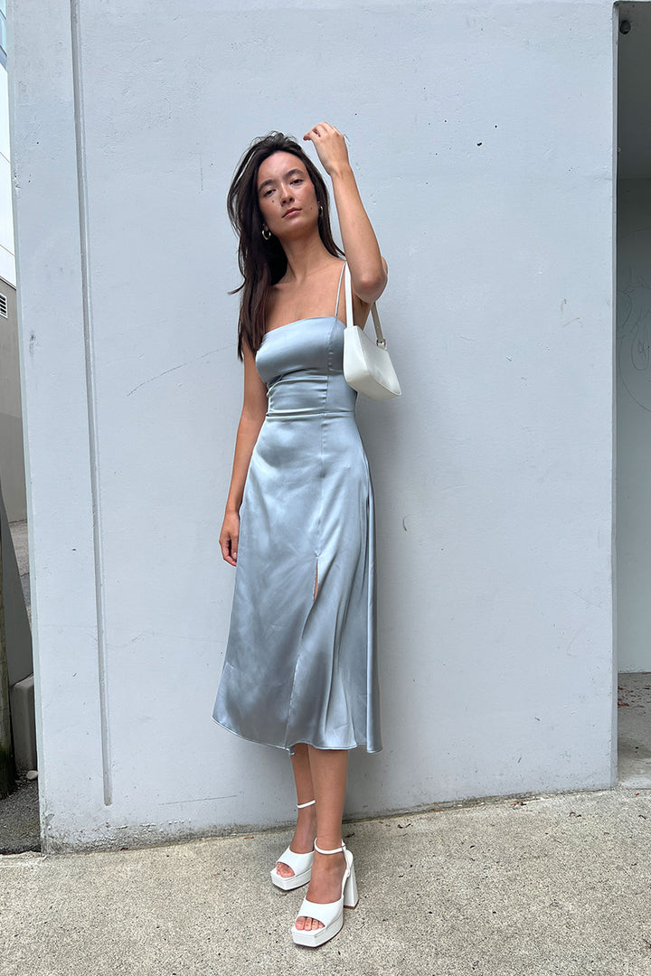 PLATFORM OPEN TOE HEEL in White — alternate angle