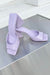 Square toe heel sandal in orchid ice — main image