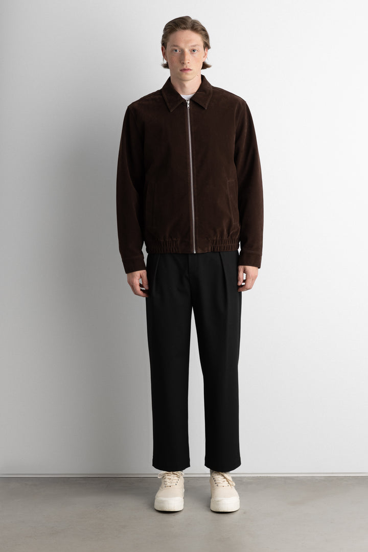 CLASSIC VEGAN SUEDE JACKET in Coffee Bean — alternate angle