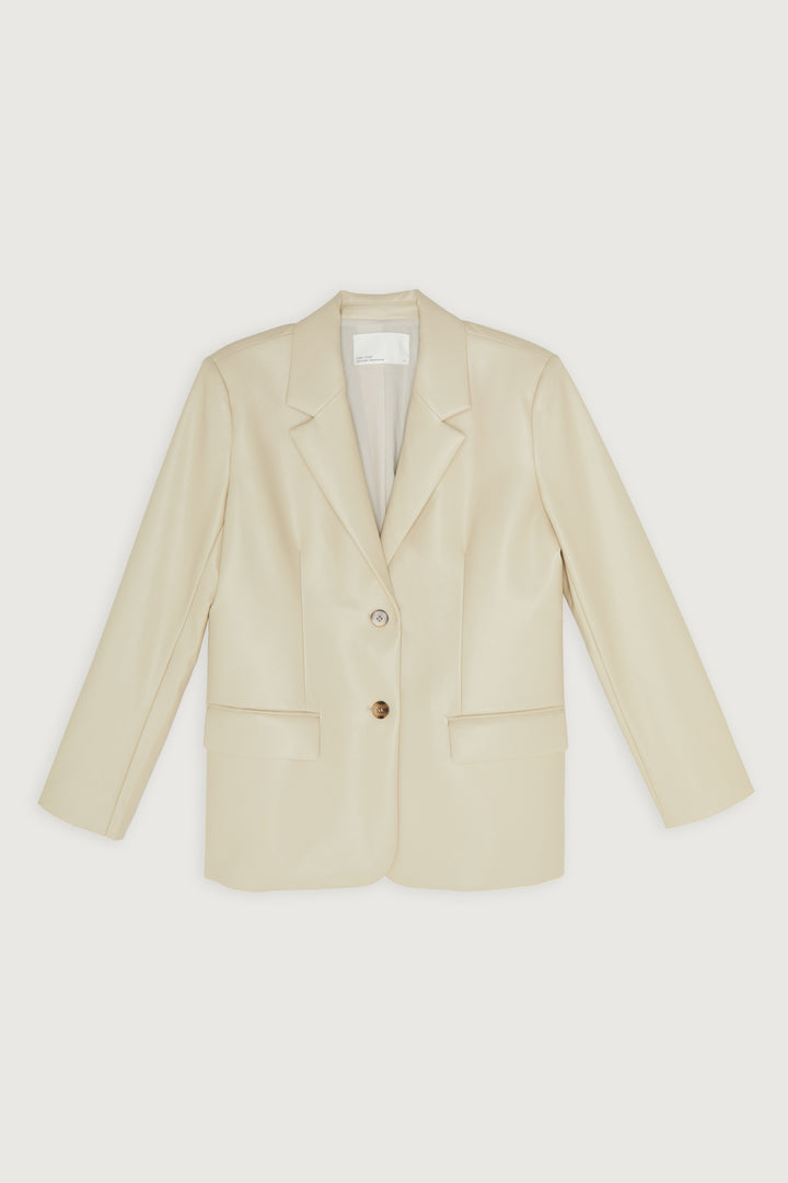 VEGAN LEATHER BLAZER in Brown Rice — alternate angle