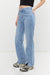 Straight leg jean with split hem in medium wash — main image