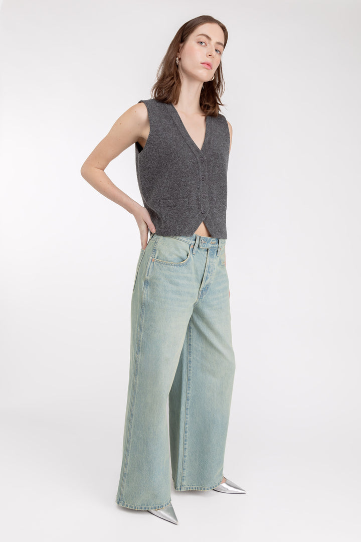 EXTRA BAGGY WIDE LEG UTILITY JEAN in Sand Wash — alternate angle
