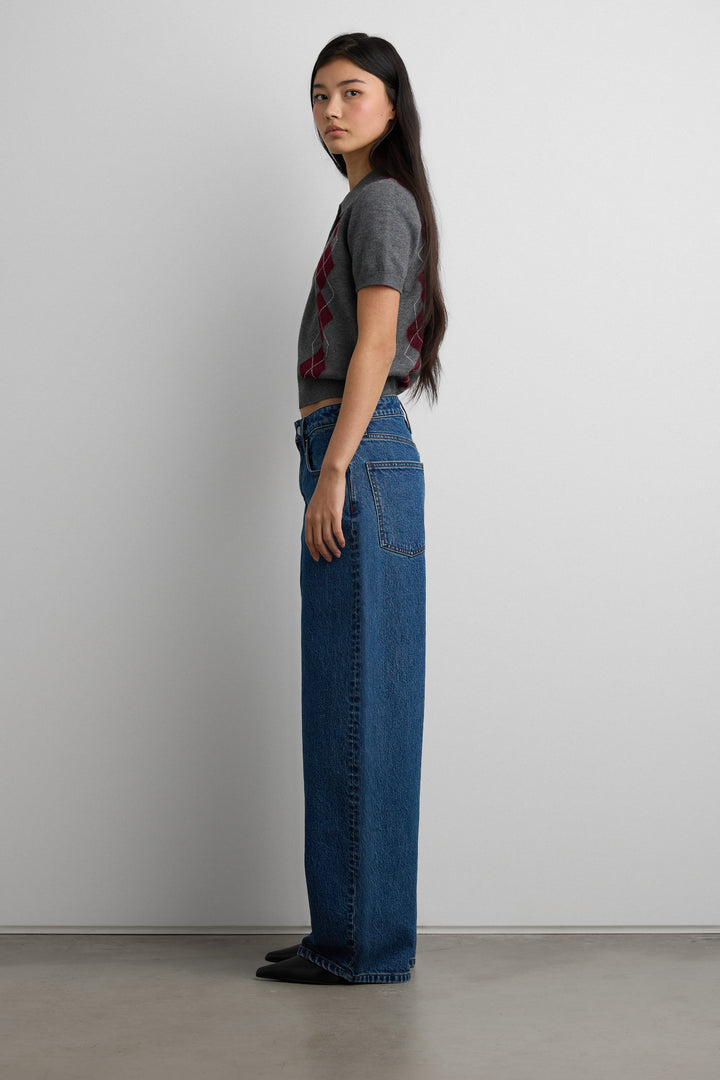 BARREL LEG JEAN in Dark Medium Wash — alternate angle