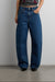High rise barrel leg jean in dark medium wash — main image