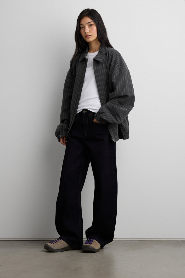 BARREL LEG JEAN in Rinsed Indigo Wash — alternate angle