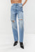 Relaxed ripped jeans in mid light vintage wash — main image