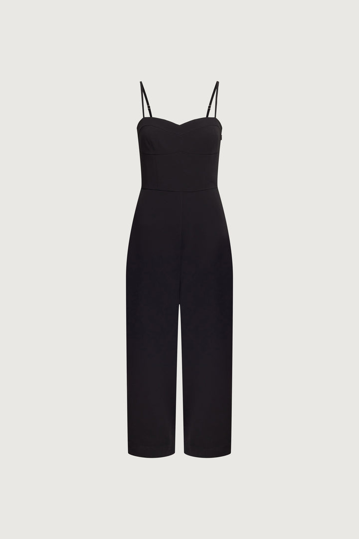 SWEETHEART NECKLINE STRAIGHT LEG JUMPSUIT in Black — alternate angle