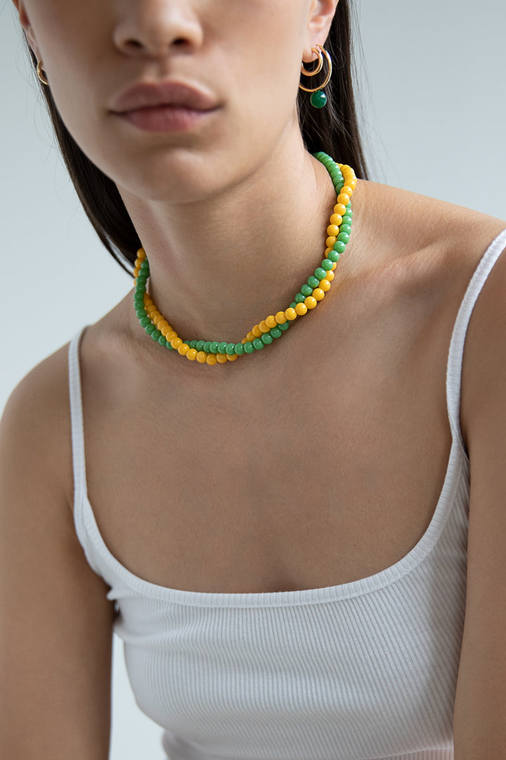 BEADED NECKLACE in Green — alternate angle
