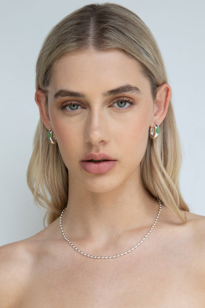 DOTTED NECKLACE in Silver — alternate angle