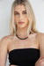 Black beaded necklace in black — main image