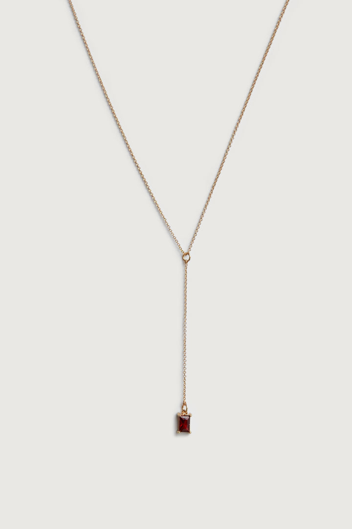 PENDANT DROP NECKLACE in Red Gold — alternate angle