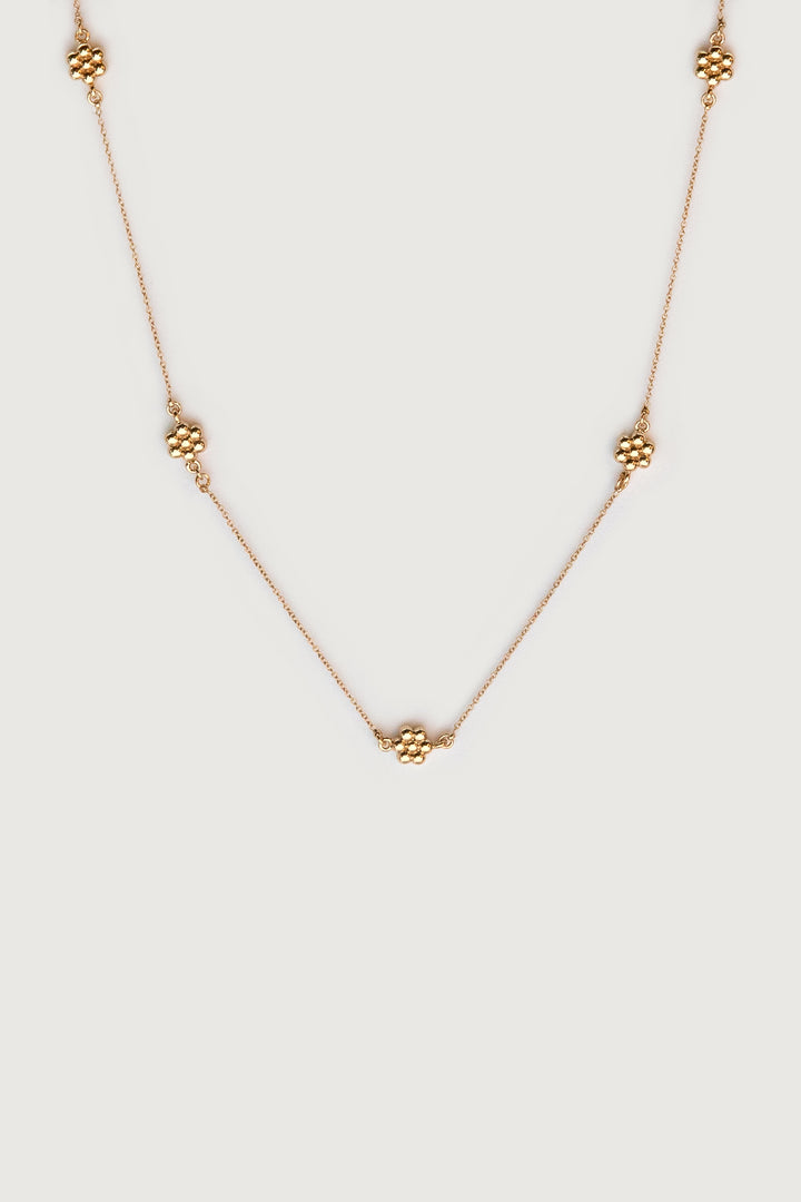 FLOWER ROLO CHAIN NECKLACE in Gold — alternate angle