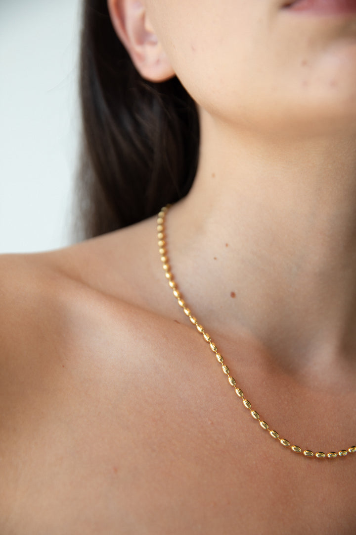 METAL BEAD NECKLACE in Gold — alternate angle