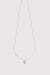 Curb chain necklace with pearl pendant in silver — main image