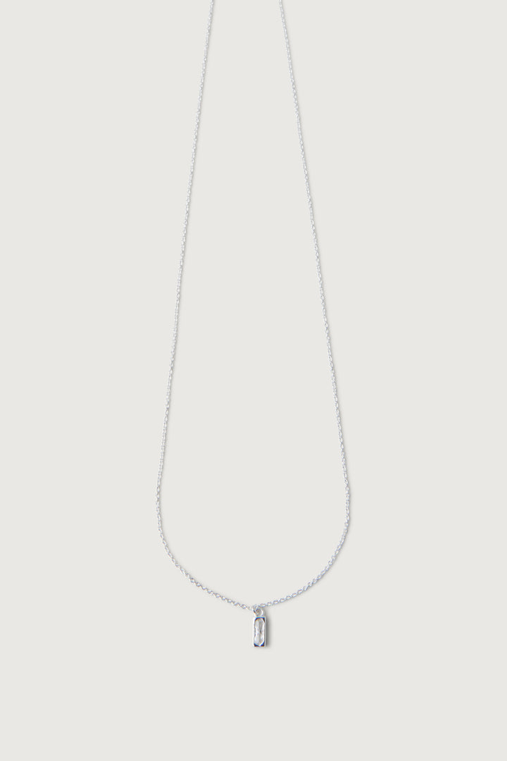 BAGUETTE ZIRCONIA NECKLACE in Silver — alternate angle